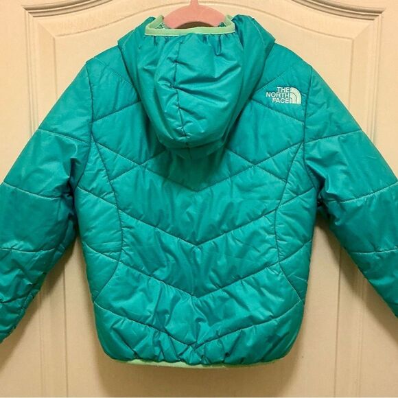 The North Face Girls’ Reversible Full-Zip Hooded Puffer Insulated Jacket Size 5 - Picture 6 of 8